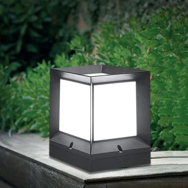 Variant image for Modern Outdoor Lamp – Sleek Aluminum Cube Light Fixture for Garden, Terrace, and Pathway Illumination-1