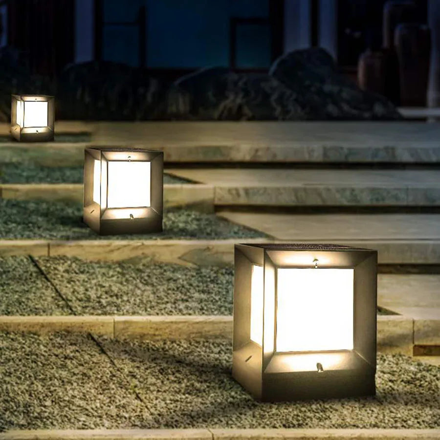 Modern Outdoor Lamp – Sleek Aluminum Cube Light Fixture for Garden, Terrace, and Pathway Illumination-6