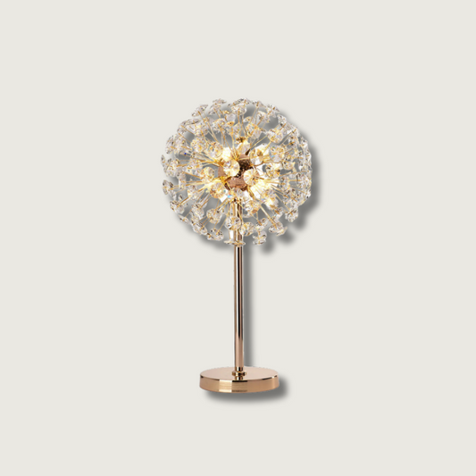 BloomSphere – Elegante Lampada da Tavolo in Cristallo Dente di Leone