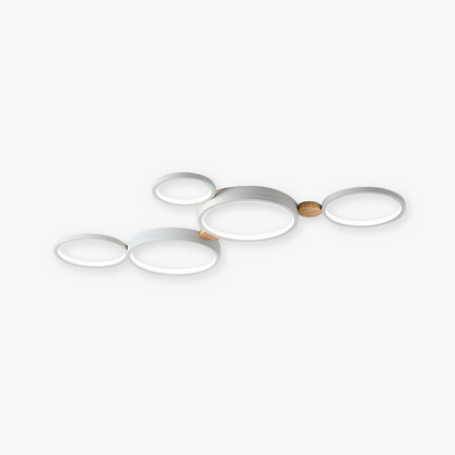 NimbusLuxe – Elegant White and Gray Ceiling Illumination