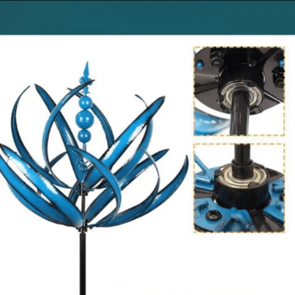 Harlow Wind-Driven Kinetic Art Sculpture - Elegant Metal Garden Spinner-6