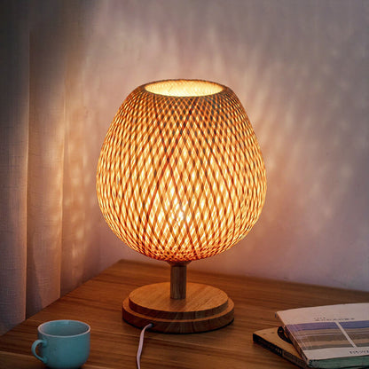 RusticGleam – Antique Bamboo Table Light