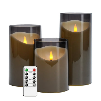 CandleAura - LED Grey Candles with Realistic Flame