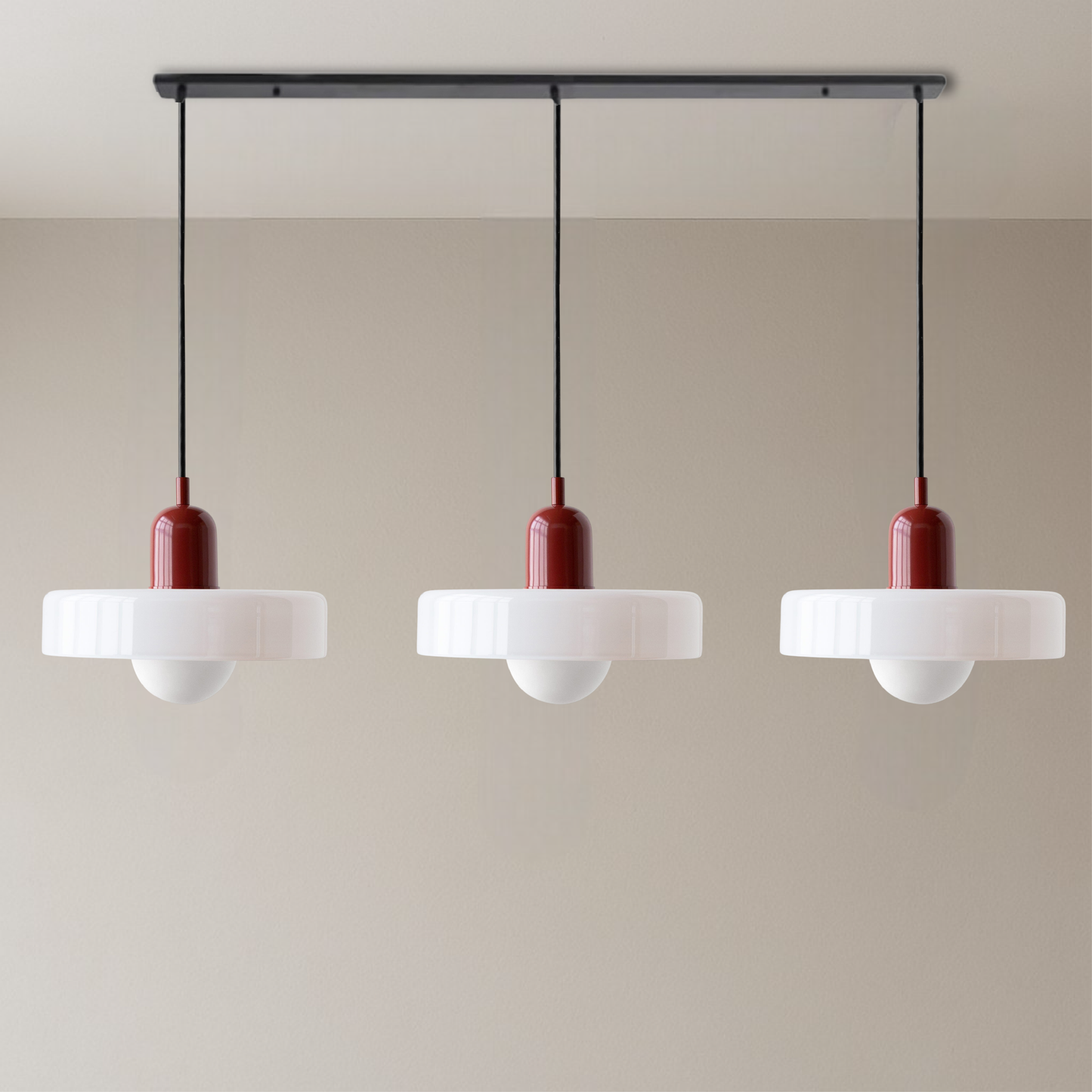 3-head Bauhaus Colored Glass Pendant Lamp 10
