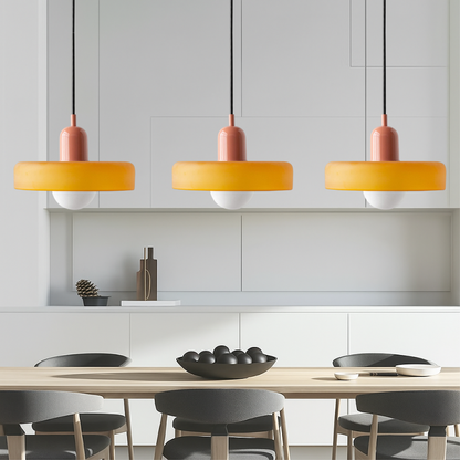 3-head Bauhaus Colored Glass Pendant Lamp 4
