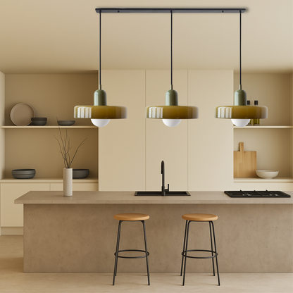 3-head Bauhaus Colored Glass Pendant Lamp 6