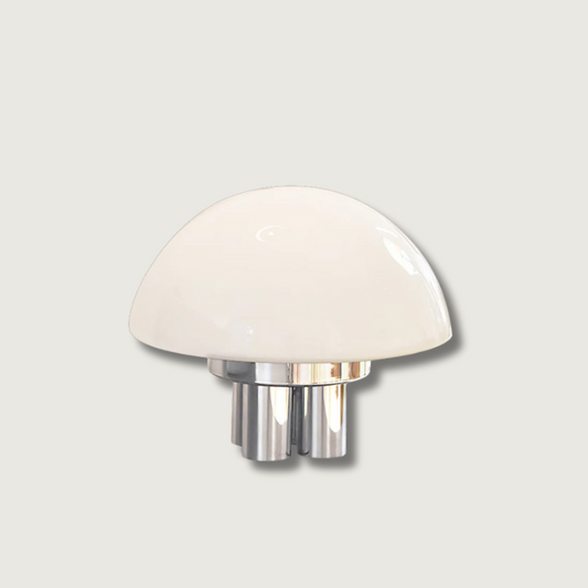 SilverAura – Lampada da Tavolo Bianca con Base in Cromo