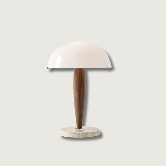 PureGlow – Lampada da tavolo con base in marmo e top in vetro