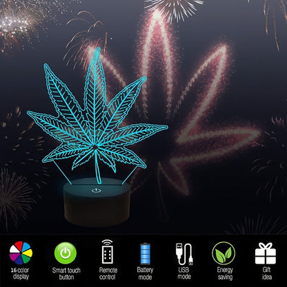 GlowBud - 3D Hemp Leaf Lamp