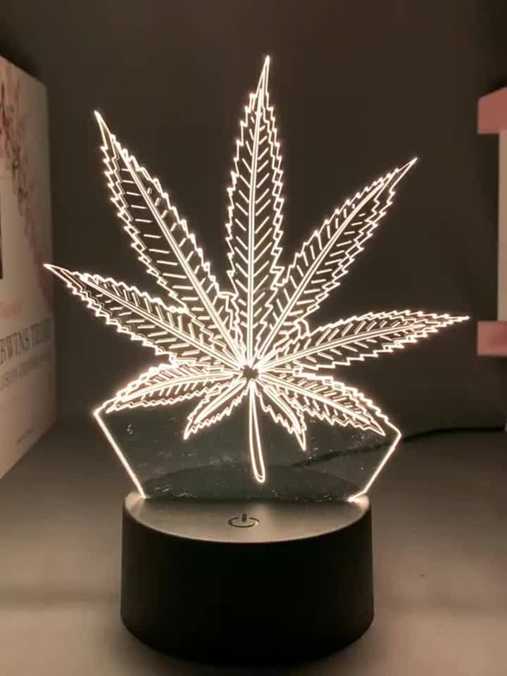 GlowBud - 3D Hemp Leaf Lamp