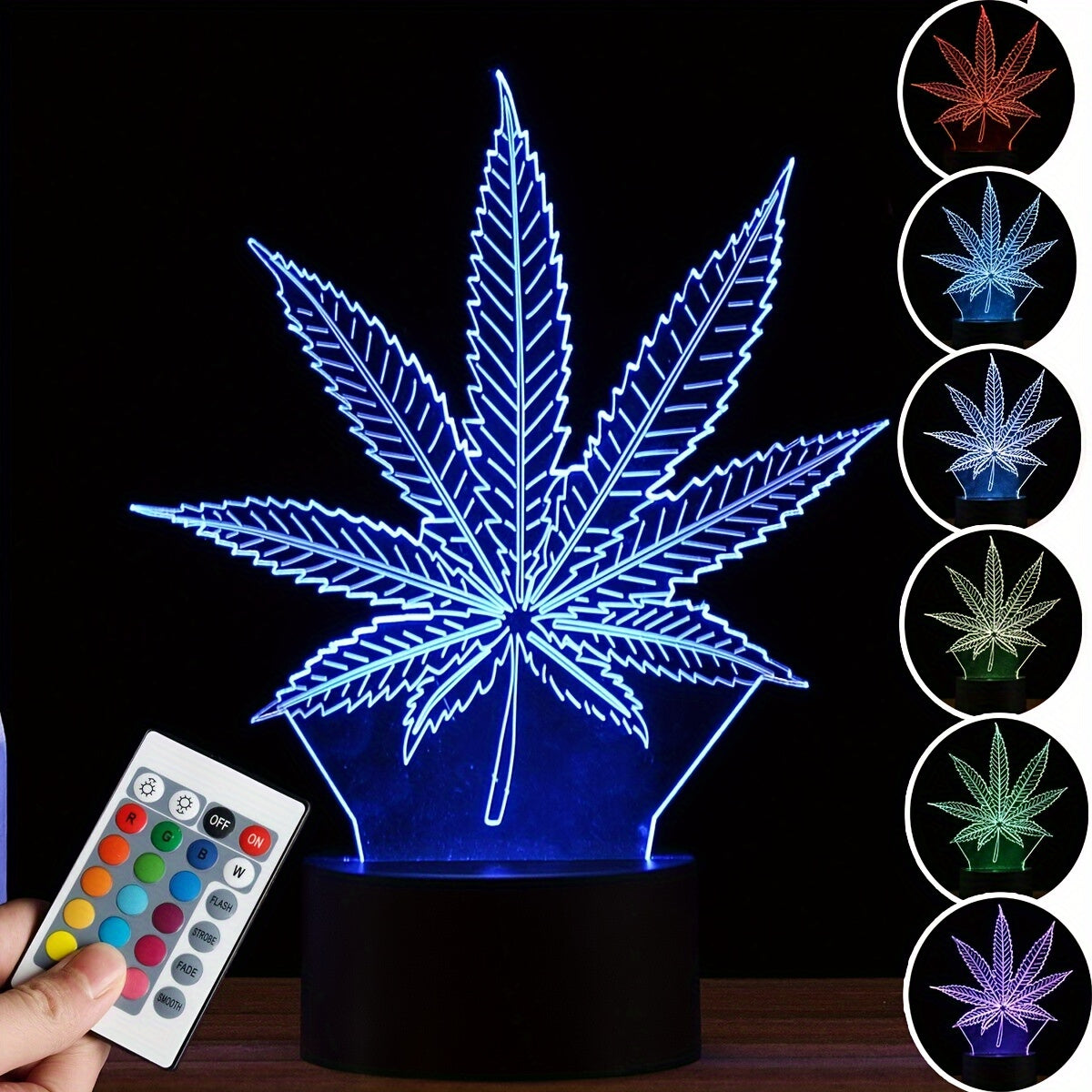 GlowBud - 3D Hemp Leaf Lamp