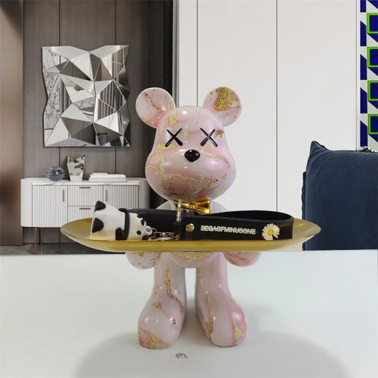 BearServe - Bjørn Skulptur med Bakke