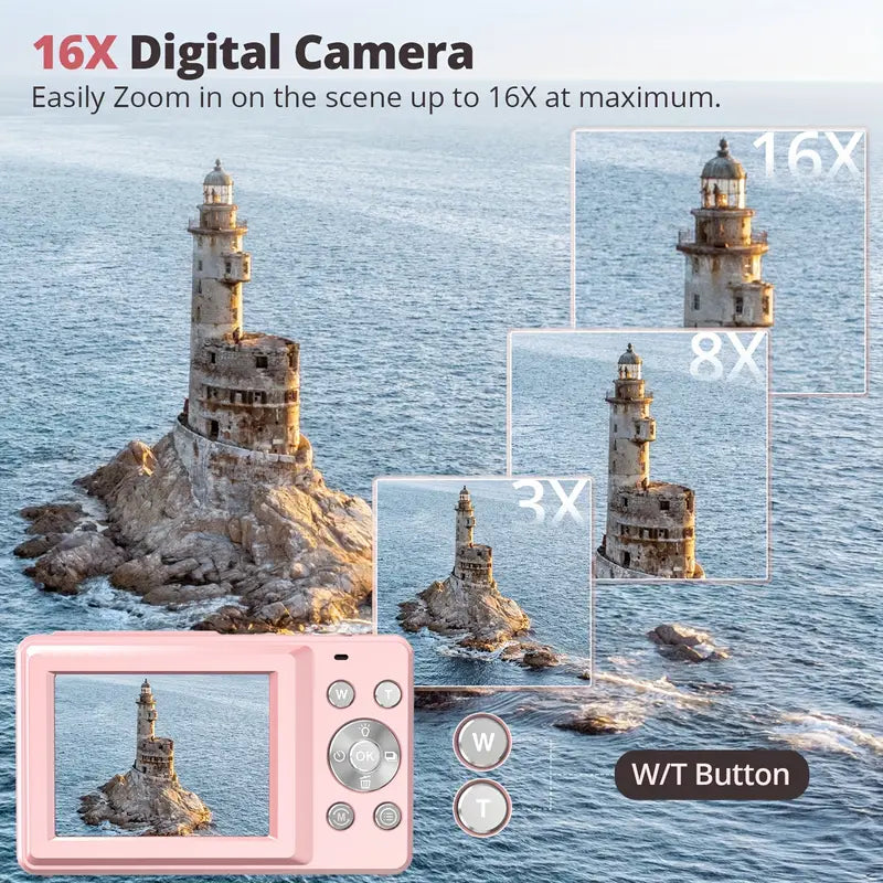 Vintage Digital Camera with 1080p Video Recording – Lightweight and Portable Retro Photography Camera-5