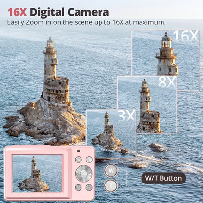 Vintage Digital Camera with 1080p Video Recording – Lightweight and Portable Retro Photography Camera-5