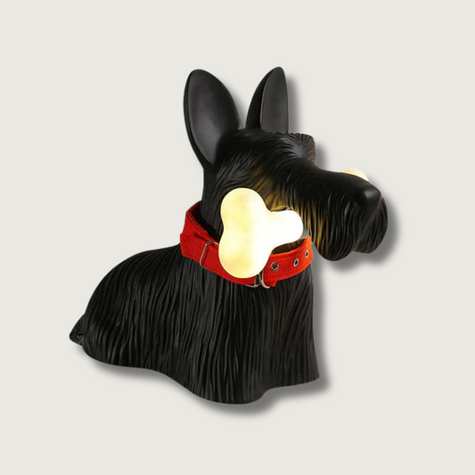 PuppyShine – Lampada da tavolo LED con Scottie Dog giocoso