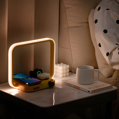 GlowSync - Lampada da tavolo con ricarica wireless RGB multifunzionale