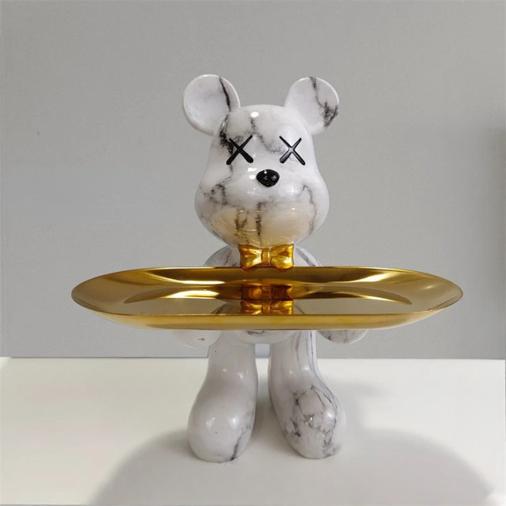 BearServe - Bjørn Skulptur med Bakke