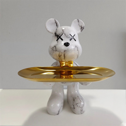 BearServe - Bjørn Skulptur med Bakke