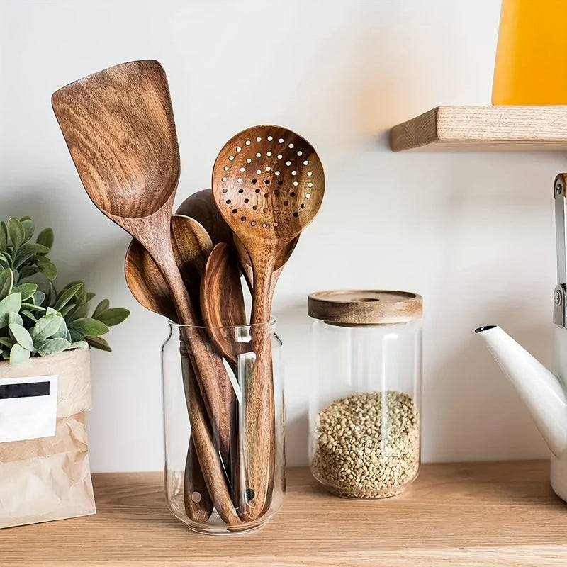 5-Piece Kitchen Utensil Set – Sustainable Teak Cooking Tools with Ergonomic Design 1