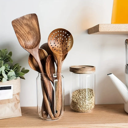 5-Piece Kitchen Utensil Set – Sustainable Teak Cooking Tools with Ergonomic Design 1