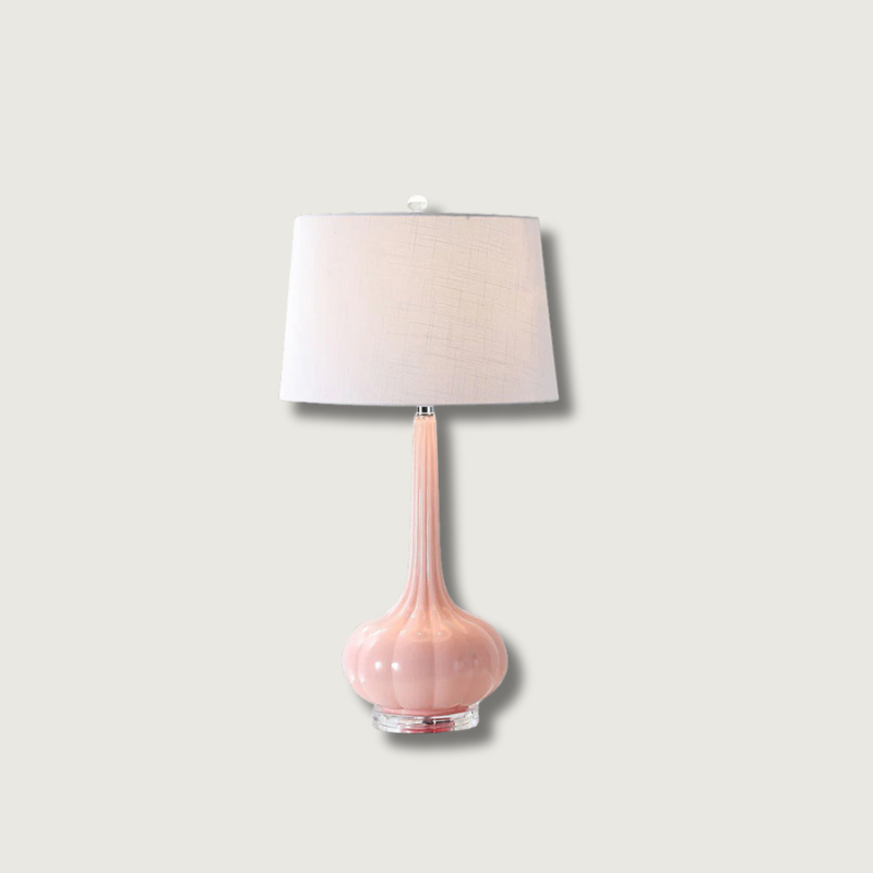 PureGlow – Lámpara de mesa de cerámica refinada con pantalla blanca suave