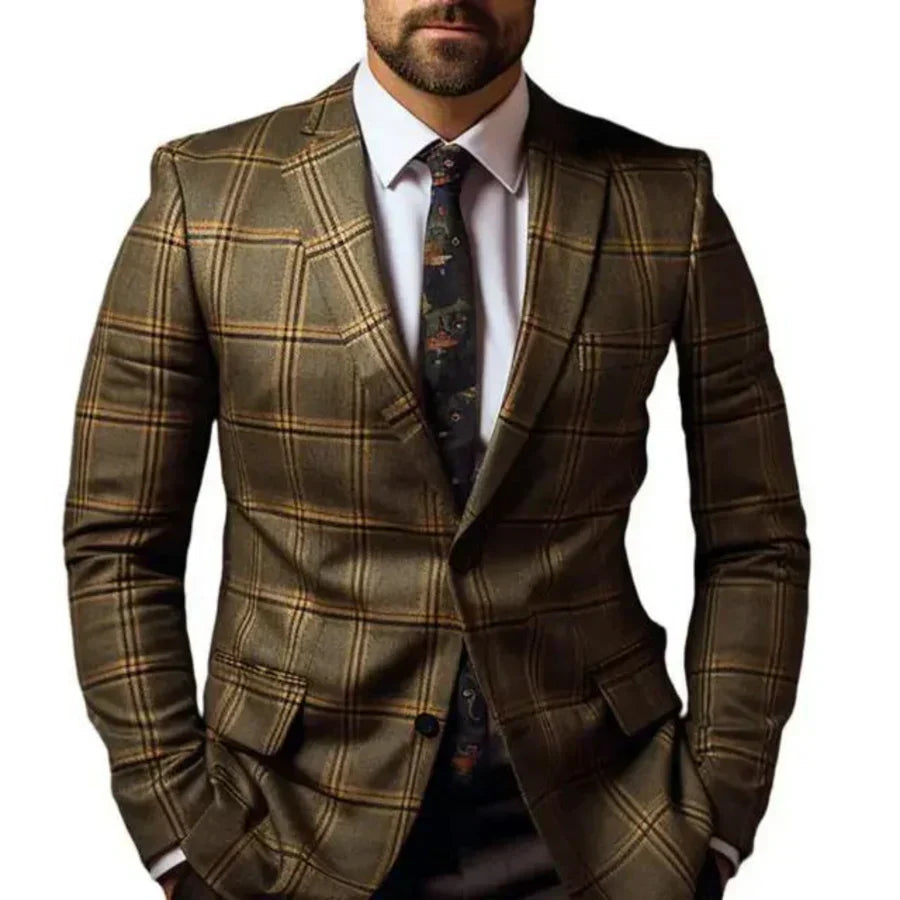Brian - Elegant Men's Blazer Jacket with Diamond Pattern for Stylish Comfort-4