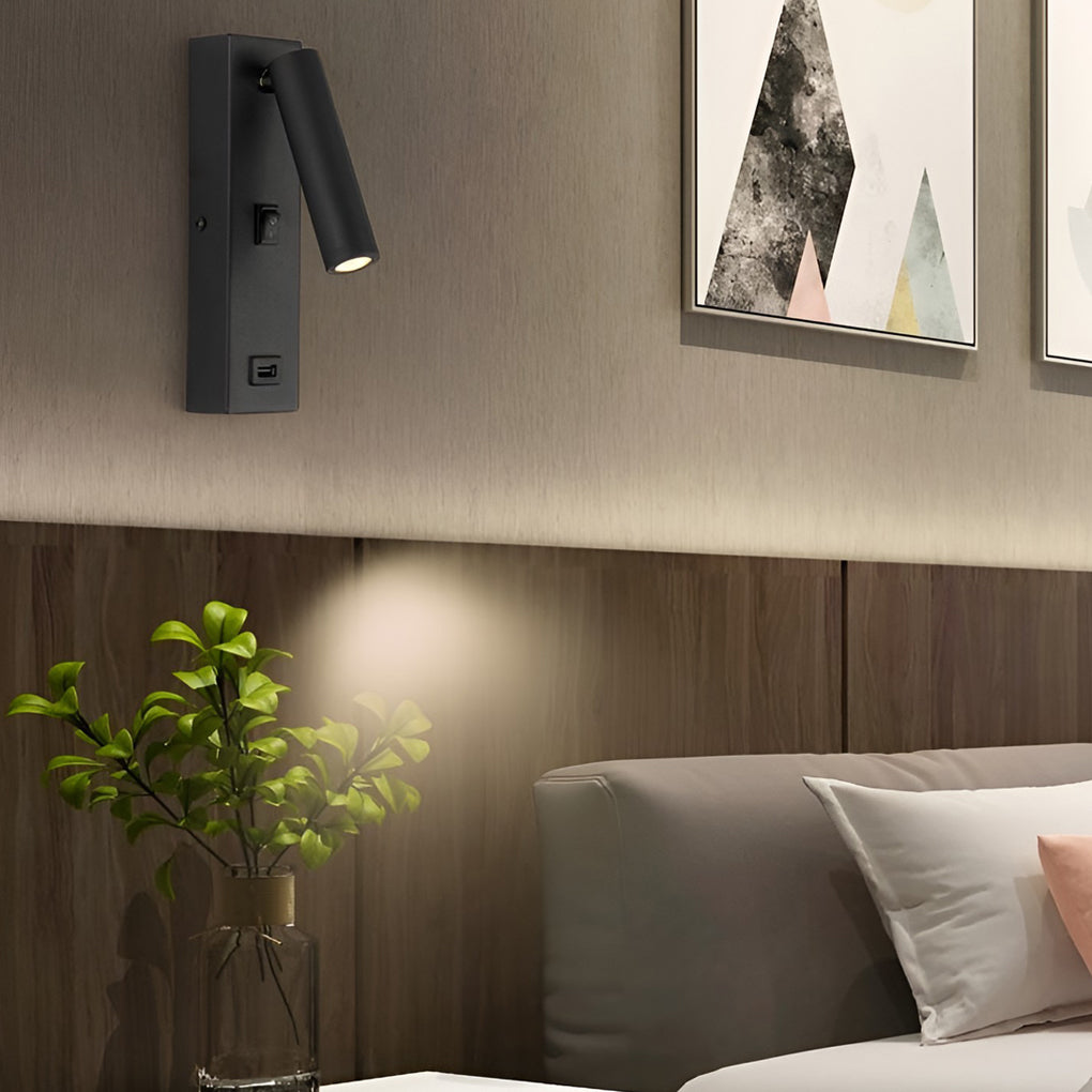 PowerLume – Modern LED Wall Lamp with Switch & USB Charging