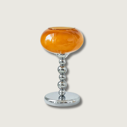 OrbitLume – Stylish Space-Age Glass and Chrome Table Lamp
