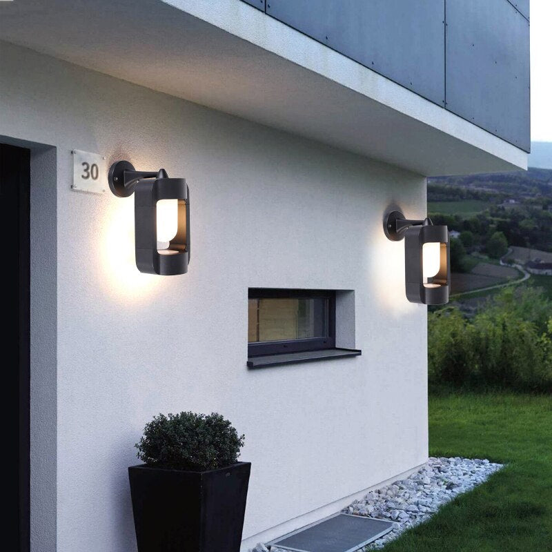 Elegant Amber Glass Outdoor Lamp – Weather-Resistant Outdoor Light Fixture for Garden and Patio Illumination-1