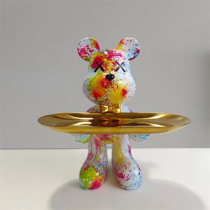 BearServe - Bjørn Skulptur med Bakke