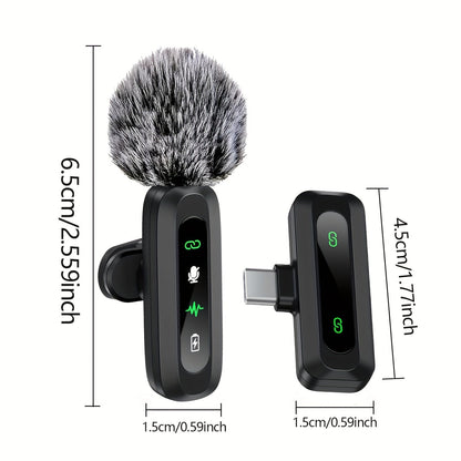Wireless Lavalier Microphone with USB-C Connectivity for Smartphones and Tablets – Compact Design, Ideal for Podcasts and Vlogs-4