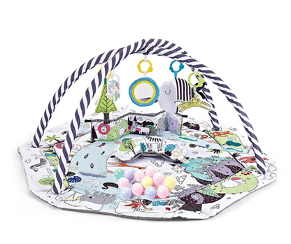 8-in-1 Baby Play Mat with 6 Detachable Sensory Toys – Soft Foam Play Mat for Early Development 8