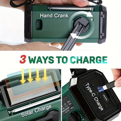 All-in-One Emergency Radio with Flashlight, Solar Panel, USB Charger, and NOAA Weather Access – Compact Survival Device-4