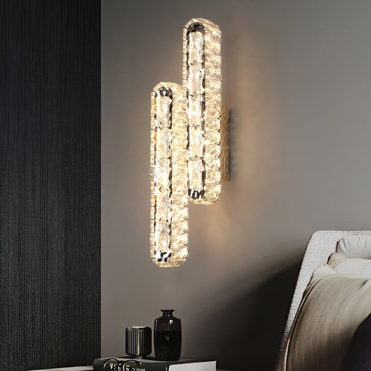 GlowElite – Crystal LED Wall Lamp with Elegant Dimming Control