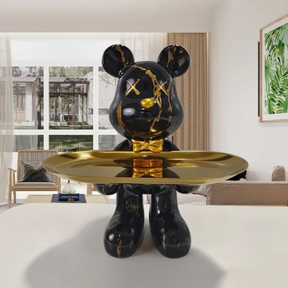 BearServe - Bjørn Skulptur med Bakke