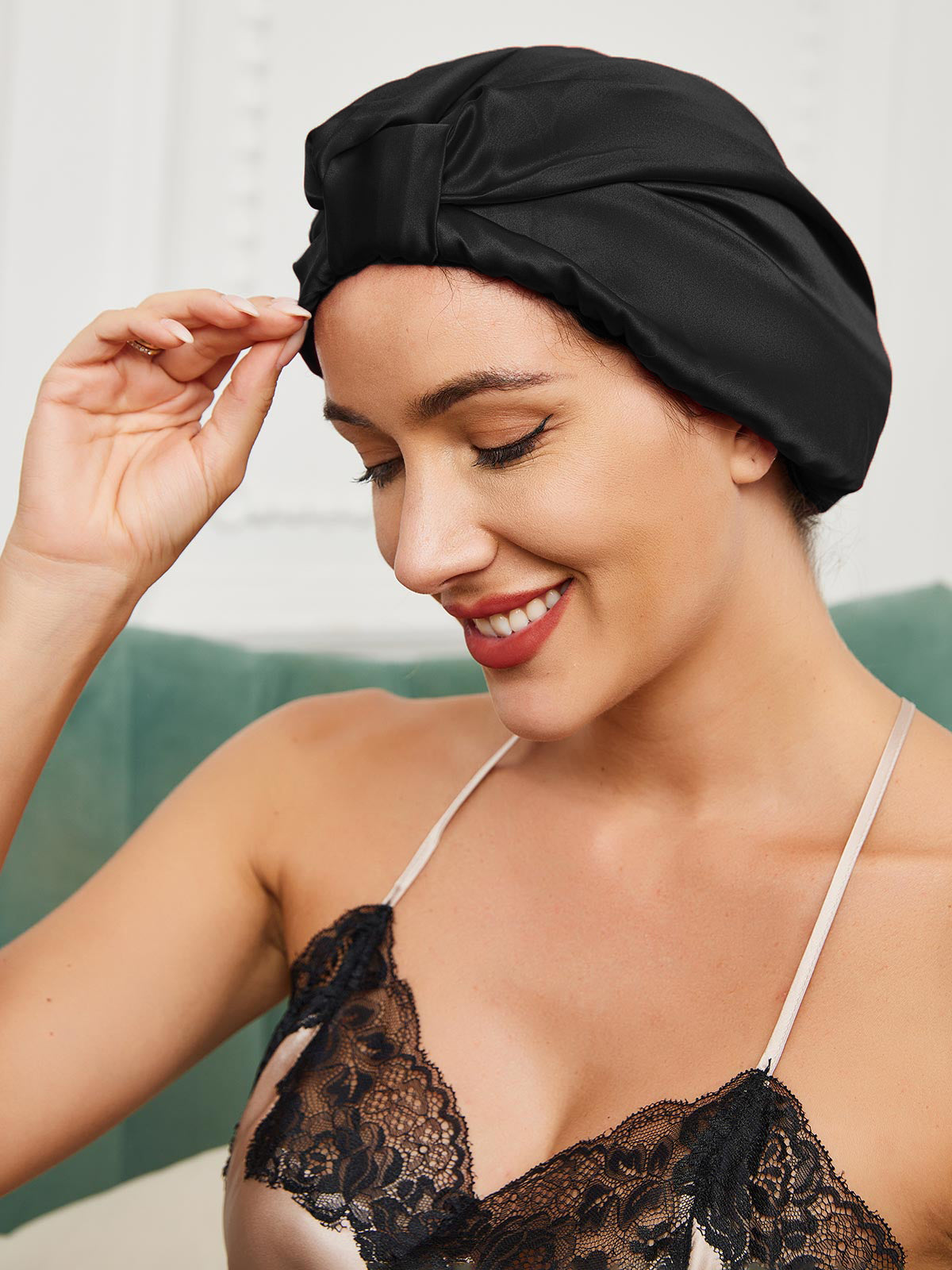 VelvetDream - Bonnet de nuit turban en soie