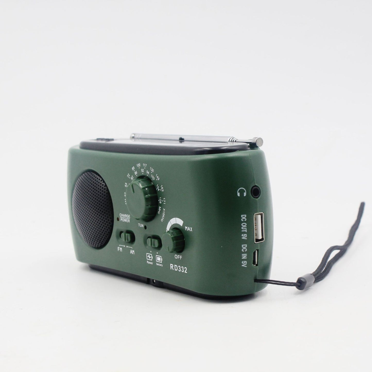 Bærbar nød-radio med AM/FM/NOAA, USB-oplader, LED-lommelygte, vandafvisende til camping og udendørs brug