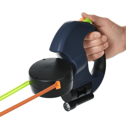 Duoglow Double Dog Leash with LED Light, 360° Rotating Hinge, 30 kg Capacity-5
