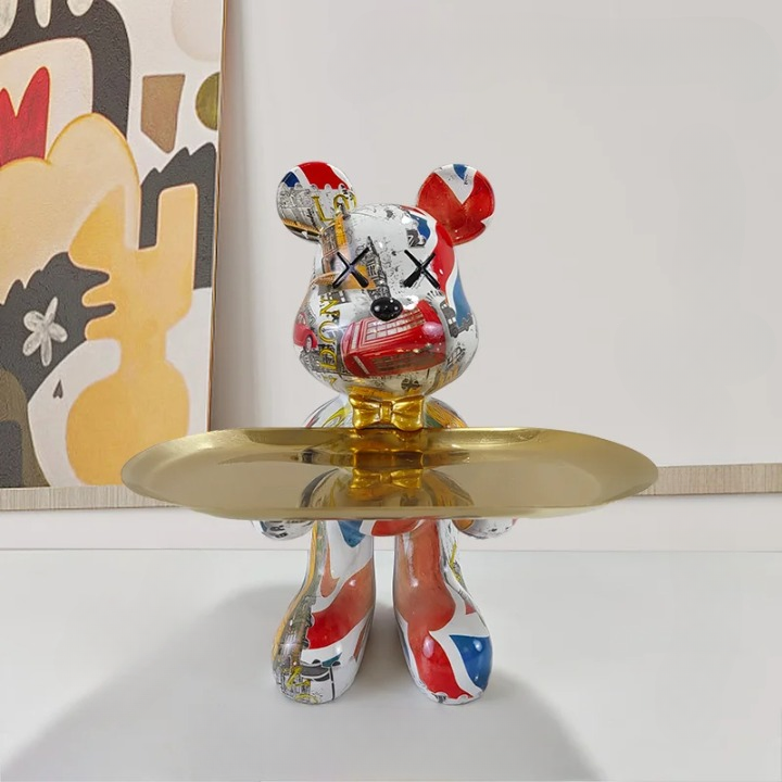 BearServe - Bjørn Skulptur med Bakke