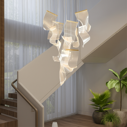 Acrylic Gold Stair Chandelier 4