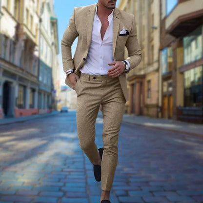 Variant image for Victor Slim Fit Men's Linen Suit for Weddings & Formal Events-15