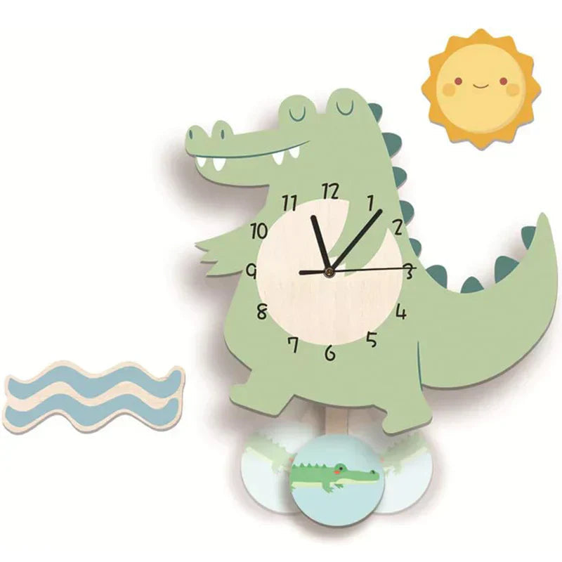 AnimaliaTime | Cheerful Interactive Children's Pendulum Wall Clock 0
