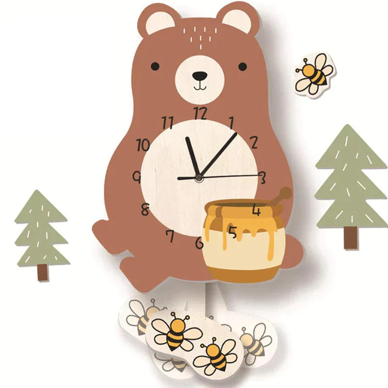 AnimaliaTime | Cheerful Interactive Children's Pendulum Wall Clock 3