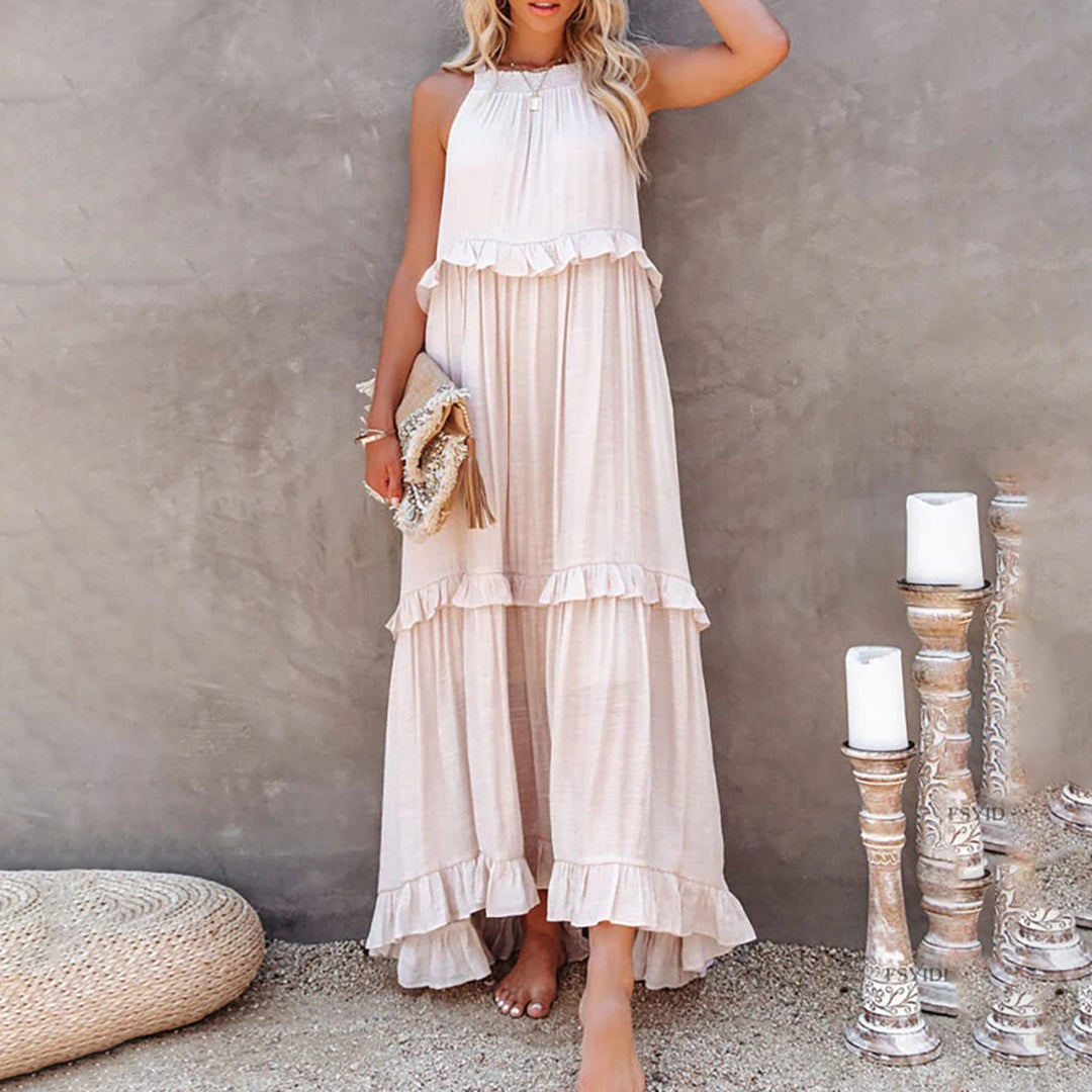 Elegant Layered Floral Maxi Dress for Women - Versatile Long Dress for All Occasions-3