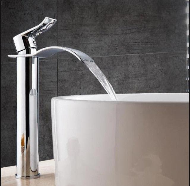 AquaElegance | Elegant Brass Waterfall Basin Mixer Tap for Bathroom Sink 11