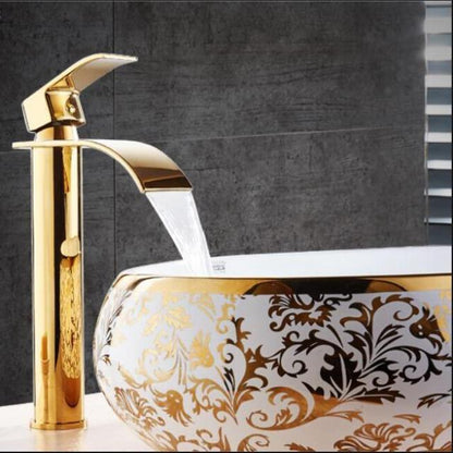 AquaElegance | Elegant Brass Waterfall Basin Mixer Tap for Bathroom Sink 3