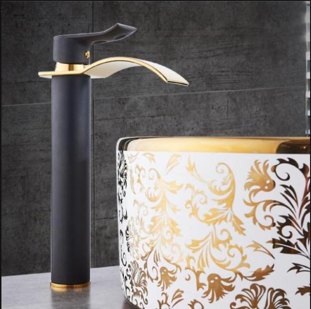 AquaElegance | Elegant Brass Waterfall Basin Mixer Tap for Bathroom Sink 4