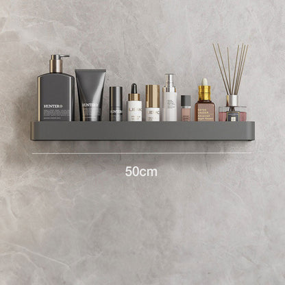 AureaShelf | Stylish Gray Floating Bathroom Storage Shelves with No-Drill Installation 7