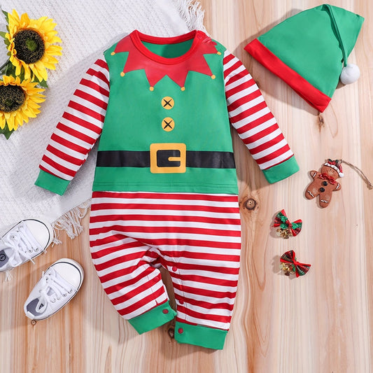 Baby Halloween Elf Costume Romper | Festive Long Sleeve 0
