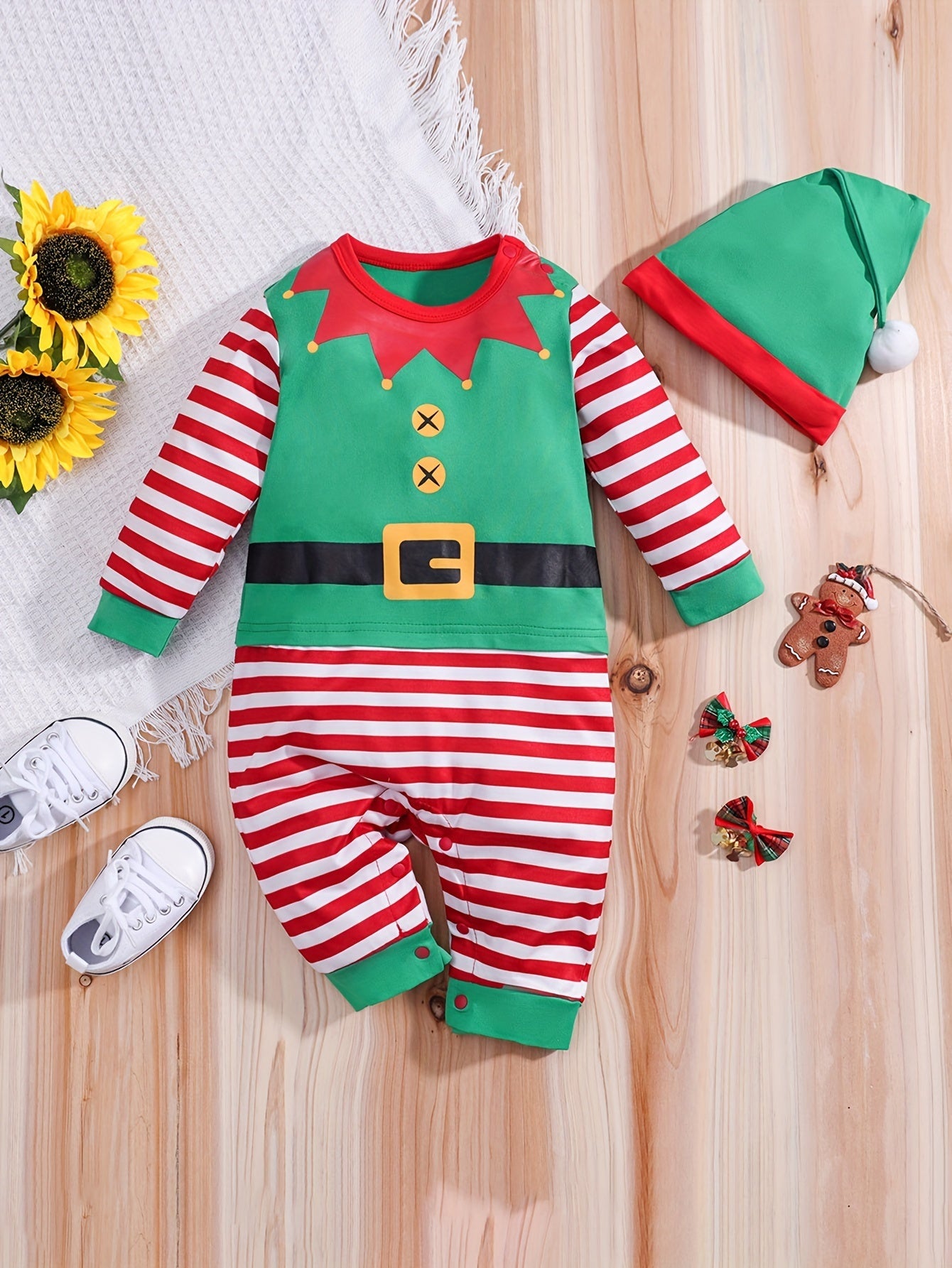 Baby Halloween Elf Costume Romper | Festive Long Sleeve 1